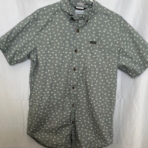 Columbia Men's Casual Green Floral Shirt